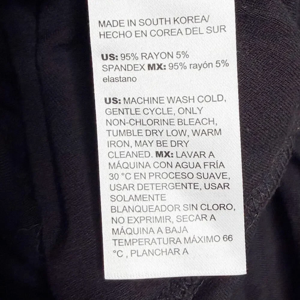 CHICO'S Touch of Cool Ruched Banded Hem Top Dolman Sleeve Black Womens Size L - Picture 8 of 9